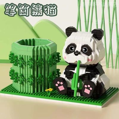 โกหกหมี Shenlong ชุดการ์ตูนชุด Diorama ถือไม้ไผ่ใช้ได้กับเลโก้อิฐอณุภาคเล็กสไตล์จีน3D ร้านค้าที่มีชื่อเสียง