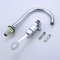 Foot Pedal Control Valve Faucet Kitchen Sink Water Tap Vertical Basin Switch Faucet Single Cold Tap