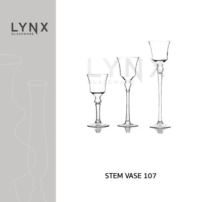 LYNX - STEM VASE 107 - แจกันแก้วมีขา แจกันก้านยาว แจกันสูง ขนาดใหญ่ เนื้อใส ทรงปากบาน มีให้เลือก 3 ขนาด