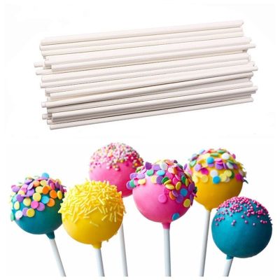 50pcs/set 15cm Solid Paper Lollipop Stick Cake Pop Dessert Sticks Chocolate Sugar Lollypop Paste Tool