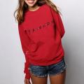 Womens Letters Friends Print Long Sleeve Hoodie Sweatshirt 5