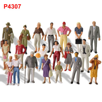 20pcs Model Railway O scale 1:43 Standing Painted Figures People 20 Different People P43