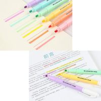 Candy Color Highlighter Pen Double Headed Fluorescent Marker Pen School Supplies L4MD