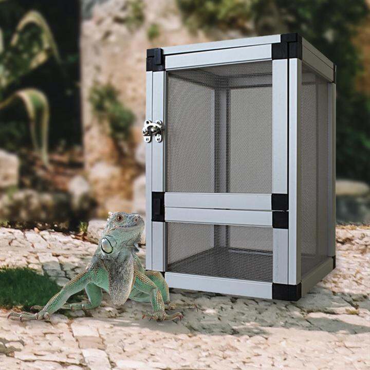 Miusue Reptiles Habitat Air Screen Cages Ventilation Feeding Container