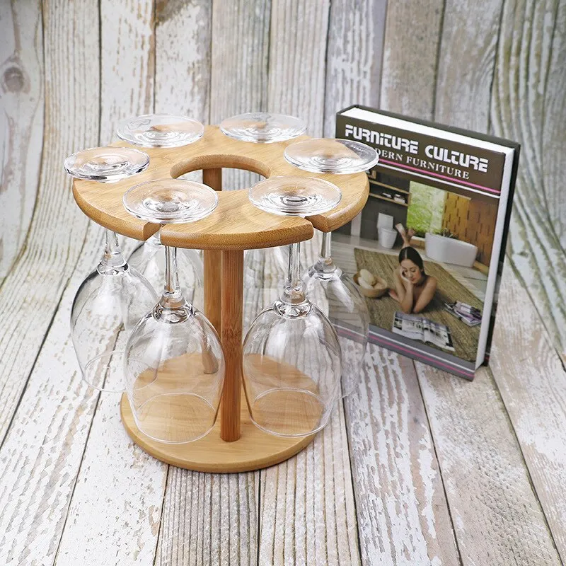 Wooden Wine Glass Drying Rack and Bottle Holder Wine Storage Glasses Hook  Stand Organizer Tray