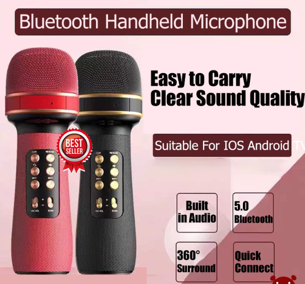 Wireless Karaoke KTV handheld microphone HIFI speaker threeinone