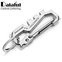 Stainless Steel Keychains Personalized Custom Lettering Keyrings Wrench Tool Bottle Opener Key Chain Ring Holder For Car K4232023