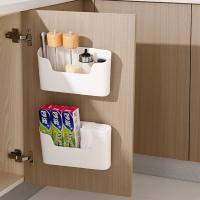 Kitchen Wall-mounted Adhesive Storage Rack Multifunctional Cabinet Door Storage Box Under Sink Drawer Shelf Bathroom Organizer