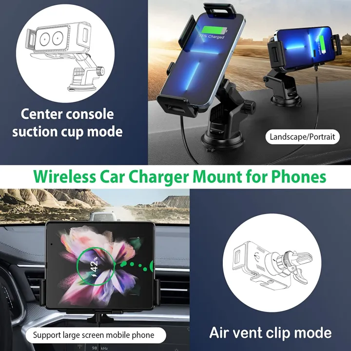 Wireless Car Charger for Galaxy Z Fold 3 Car Mount for Samsung Galaxy Z