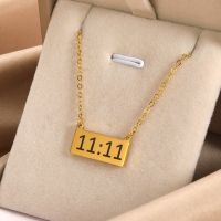 Angel Number 1111 Necklaces For Women Stainless Steel Chain Choker 11:11 Necklace Goth Vintage 2023 Wedding Jewelry Gift anillos