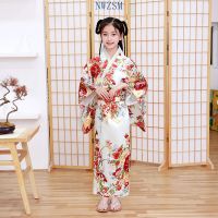 Japanese Style Girls Traditional Kimono Kids Original Ao Dai Yukata Wedding Dress Children Dance Haori Harajuku Cosplay Costumes