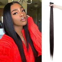 NOBLE16-40 Inch X Real Hair Bundles Bundles Bone Straight Hair Extension Wholesale Nature Black  X Real Protein Hair Extensions