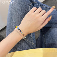 Double-layer Bracelets Fashion Statement Bracelets Colorful Glass Flower Bracelets Unique Design Bracelets New Style For Fashionable Girls