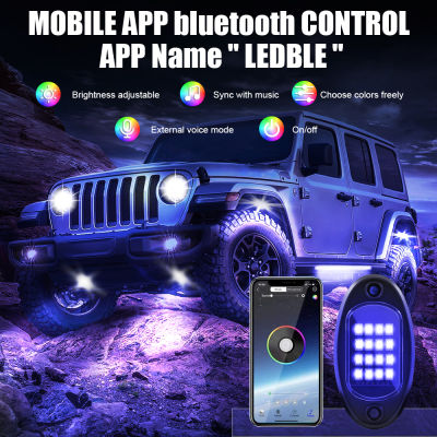 468 In 1 RGB LED Rock Lights Bluetooth-Compatible APP Control Music Sync Car Chassis Light Undergolw Waterproof Neon Lights