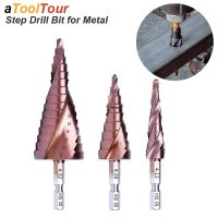 M35 Cobalt Step Drill Bit Stepper Cone for Metal Aluminium Alloy Steel HSS CO High-Speed Steel Conical Hex Shank Hole Cutter Set Drills  Drivers