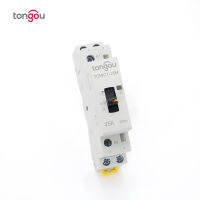 2P 1NO1NC 25A 220V230V 5060HZ Din Rail ครัวเรือน AC Modular Contactor พร้อมสวิตช์ควบคุมด้วยตนเอง TONGOU