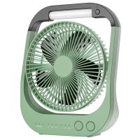 USB Desk Fan 10000MAh Rechargeable Battery Operated Fan 4 Speeds Table Fan 8inch Camping Fan 180°Rotation LED Light