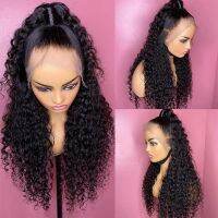 【jw】✸ 13x4 Kinky Curly Front Human Hair Wigs Transparent Frontal Wig Closure Sale