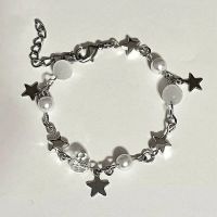 Bracelet set grunge pearl jewelry Stars beaded bracelet Nana anime inspired