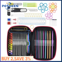 DIY Aluminum Crochet Hooks Sweater Knit Sewing Needles Set Kit (100pcs)