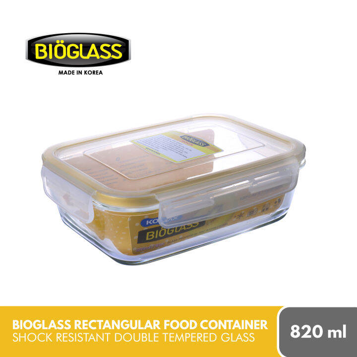 Komax BioGlass Rectangular Food Keeper 820ml Tempered Glass