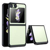 Samsung Galaxy Z Flip5 Case, RUILEAN Transparent Hard Back with Shockproof Enhanced Side Protective Bumper Phone Cover