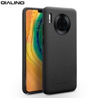 ﹊✉ Qialino Luxury Genuine Leather Ultra Light Back Cover For Huawei Mate 30 Fashion Slim Case For Huawei Mate 30 Pro Three Colors