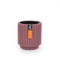 Vase Cylinder Groove Dusty pink  (Size D 8 x H 9 cm) - กระถางต้นไม้ Modern แบรนด์ Capi Europe