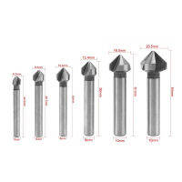 1ชิ้น3ขลุ่ย Countersink สว่าน90องศา Chamfering เครื่องมือ Chamfer ตัดเจาะบิตสำหรับสแตนเลสแผ่นอลูมิเนียม