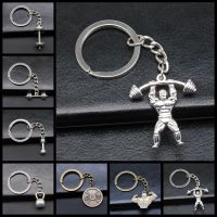 Fitness Weightlifting Weight Film Pendant Keyring Gift Women Men Keychain DIY Metal Holder Chain Party Gift Key Chains