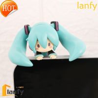 โมเดลอนิเมะตัวละคร LANFY Q เวอร์ชั่น Hatsune ตุ๊กตาของขวัญของเล่น Miku ของเล่นหุ่นแอคชั่นของสะสมขนาดเล็กตัวการ์ตูนแอนนิเมชั่นทำจาก PVC รูปปั้นเล็กน่ารัก