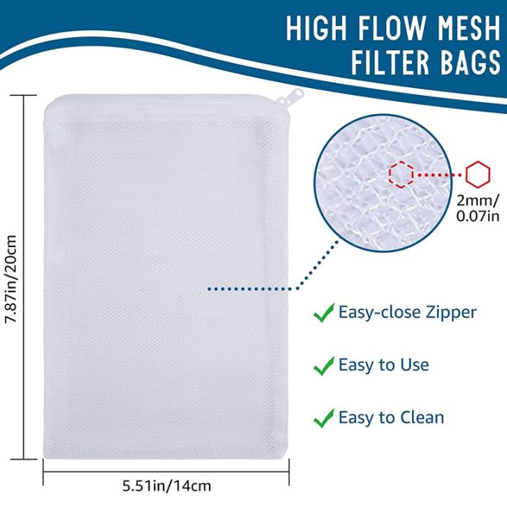 32-pcs-aquarium-mesh-media-filter-bags-nylon-media-filter-mesh-bags-with-zipper-for-particulate-carbon-bio-balls