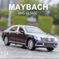 1/24 Maybach AMG รถโมเดลโลหะ GLS600ของเล่นรถ Diecast เบาและเสียงจำลองทำจากอัลลอยสำหรับเป็นของขวัญวันเกิด