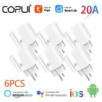 ✤✔ CORUI 20A Tuya EU Plug WIFI Wireless Timer Socket Power Monitor Water Heater Control Work With SmartLife Alexa Google Home Alice