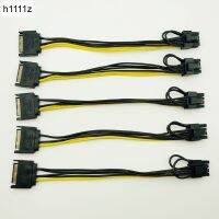 5PCS New 15pin SATA Male to 8pin(6 2) PCI-E Power Supply Cable 20cm SATA Cable 15-pin to 8 pin cable 18AWG Wire for Graphic Card