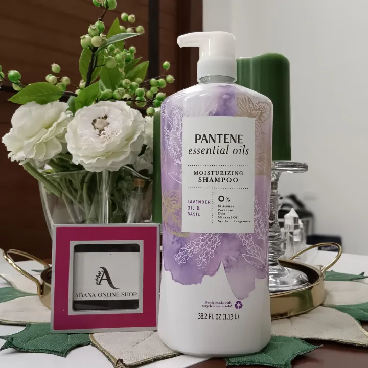 PANTENE ESSENTIAL OILS LAVENDER OIL AND BASIL MOISTURIZING SHAMPOO 1.13
