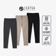 Quần kaki nam thêu CATSA, phong cách lịch lãm, form chuẩn thoải mái QTK046