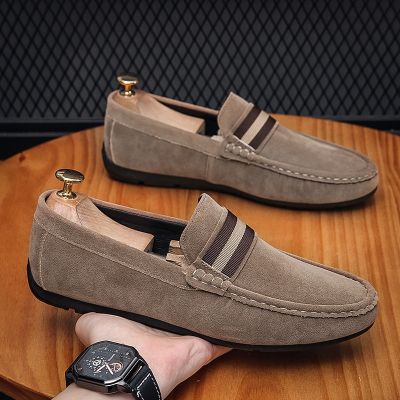 Casual Loafers Spring Mens Shoe Suede Loafers For Men Soft Driving Moccasins High Quality Flats Male Walking Shoes Slip-on
