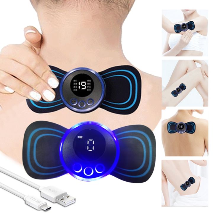 Ems Pulse Neck Massage Patch Pulse Cervical Muscle Stimulator Portable  Relief Pain Body Massager Low Frequency Relaxation Tool