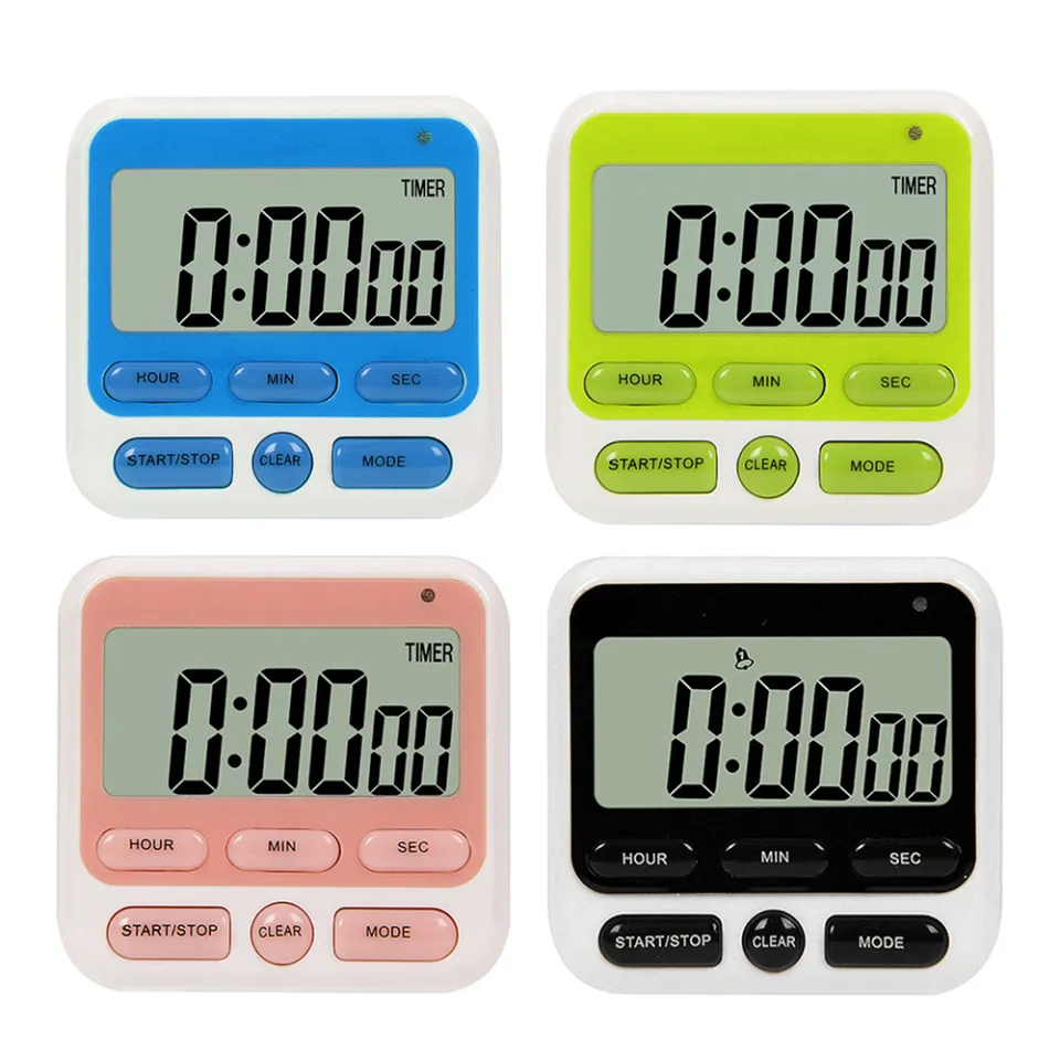 KTKUDY Digital Kitchen Timer with Mute/Loud Alarm Switch ON/Off Switch, 24  Hour Clock & Alarm, Memory Function Count Up & Count Down for Kids Teachers