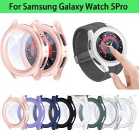 Hard PC Case Tempered Glass For Samsung Galaxy Watch 5 Pro Smart Watch Screen Protector Bumper Shell Watch Case Cover