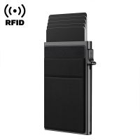 Rfid Smart Credit Card Holder Wallet Metal Thin Slim Men Women Wallets Pop Up Minimalist Wallet Black Metal Bank Cardholder Case Wallets