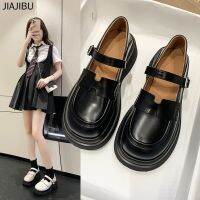 COD รองเท้าผู้หญิงขนาดบวกรองเท้าแมรี่เจน Size 35-42 British Style Mary Jane Shoes High Quality Large Size Womens Shoes Korean Fashion Black High Heel JK Uniform Shoes Non-slip Round Toe Work Commuting Shoes Oxford Leather Shoes Japanese Lolita Shoes