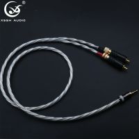 HIFI Nordost Silver Aux 3.5mm Headset Plug to 2 RCA Jack Audio Signal line Computer Audio Connection 2RCA Shield Cable Wire