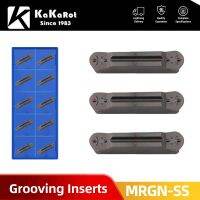 KaKarot 10pcs Carbide Insert สแตนเลส MRGN300 M MRGN200 MRGN300 MRGN400 MRGN500 M Slot Grooving YT15TF LatheCNC Cutter