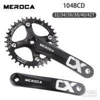 MEROCA MTB จักรยาน Crank Chainwheel 170Mm Crank อลูมิเนียมด้านล่างจักรยาน Crankset 104BCD สีดำ323436384042T แผ่น