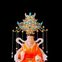 หมวกเลดี้ผิวดำ Fengguan 16นิ้ว Headdress Jiutian Xuannv เทพธิดา Fengguan God หมวก Guanyin สามรูปปั้น