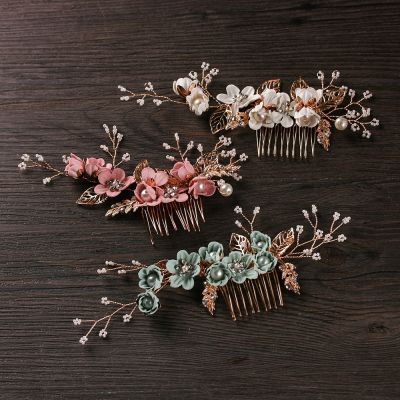 【CW】 Fashion Hair Pin Combs Luxury Bridal Gold Leave Wedding Jewelry Accessories