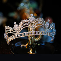 Baroque Luxury Crystal Flowers Bridal Tiaras Crowns Noble Rhinestone Pageant Prom Diadem Bride Headband Wedding Hair Accessories