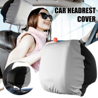 JPK【Ready Stock】4Pcs Car Seat Headrest Cover Polyester Elastic Universal Left Right Seat Headrest Protector อุปกรณ์ตกแต่งภายในรถยนต์สีขาว